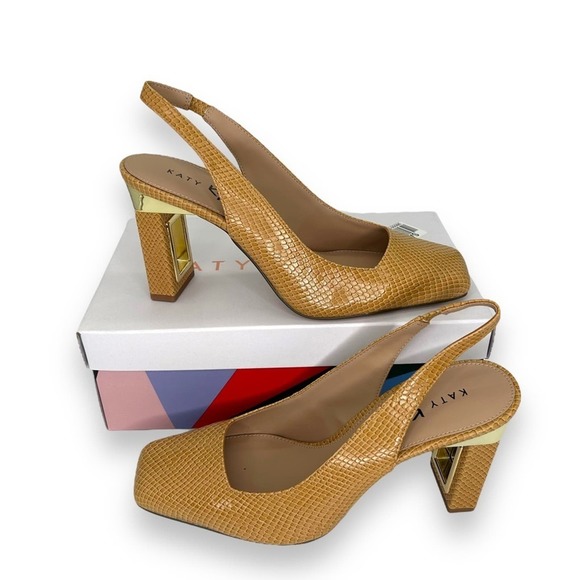 Katy Perry Collections Shoes - NWT Katy Perry The hollow heel sling back in biscotti tan heels size 10 NIB